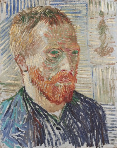 Zelfportret met Japanse prent, 1887 door Vincent van Gogh