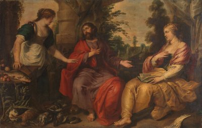 Christus met Martha en Maria, ca. 1630-1634 (olieverf op doek) door Vincent Malo