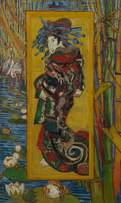 Japonaiserie: Courtisane of Oiran (naar Kesai Eisen), Parijs door Vincent van Gogh