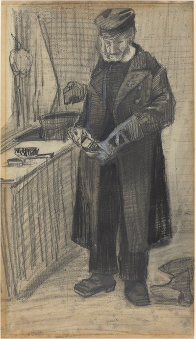 Man die een Laars Poetst door Vincent van Gogh
