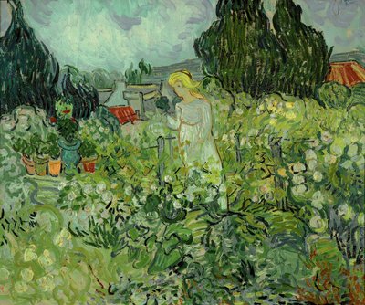 Mlle. Gachet in haar tuin in Auvers-sur-Oise ... (olieverf op doek) door Vincent van Gogh