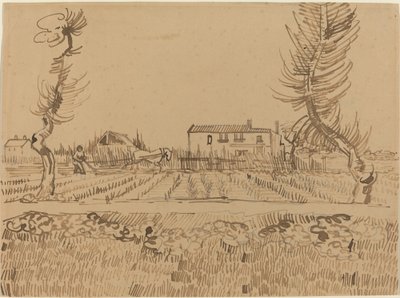 Ploeger in de velden bij Arles door Vincent van Gogh