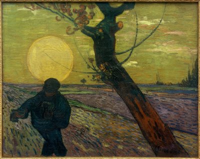 Zaaier bij zonsondergang door Vincent van Gogh