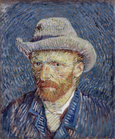 Zelfportret met grijze vilten hoed door Vincent van Gogh