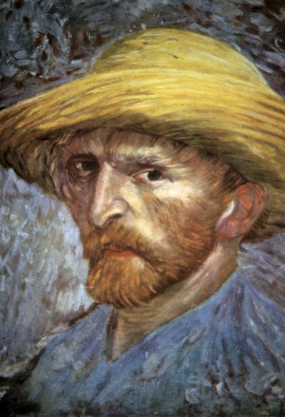 Zelfportret met strohoed, 1887 door Vincent van Gogh