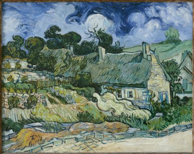 Huizen met rieten daken in Cordeville, Auvers-sur-Oise door Vincent van Gogh