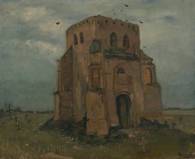 De oude kerktoren in Nuenen door Vincent van Gogh