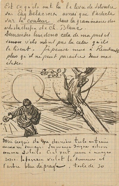 De Zaaier, Brief aan Theo uit Arles, ca. 25 november 1888 door Vincent van Gogh