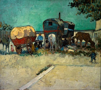 Kamp van Boheemse woonwagens in de buurt van Arles door Vincent van Gogh