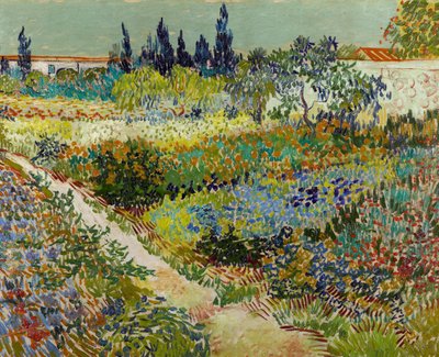 Bloementuin met pad door Vincent van Gogh