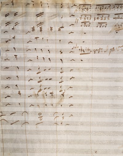 Handgeschreven partituur voor opera Beatrice di Tenda door Vincenzo Bellini