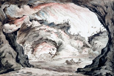 Tragische scène, schets van het decorontwerp door Vincenzo Bonomini