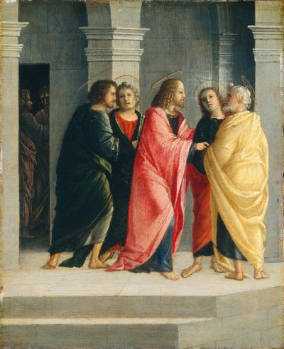 Christus Instruert Petrus en Johannes om Voorbereidingen te Treffen voor het Pascha door Vincenzo Civerchio