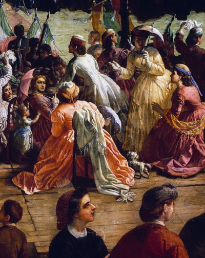 Vittorio Emanuele II bij de inhuldiging van het monument voor Dante op Piazza della Signoria in Florence in 1865, detail door Vincenzo Giacomelli