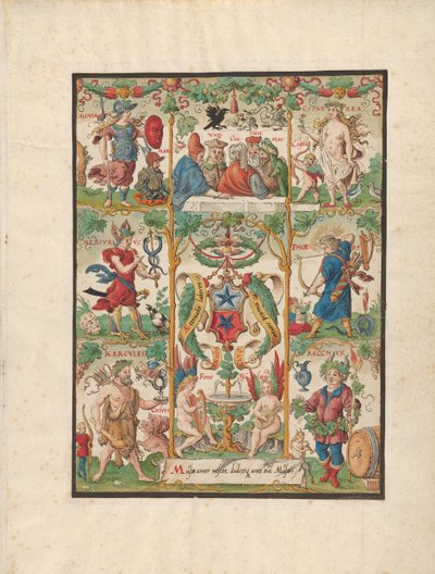 Klassieke allegorie met de wapens van de Ochsenfelder, midden 16e eeuw door Virgil Solis