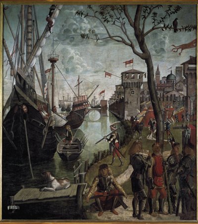 Legende van Sint-Ursula: de aankomst van de pelgrims in Keulen door Vittore Carpaccio