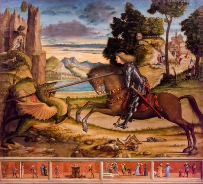 Sint Joris die de draak verslaat door Vittore Carpaccio
