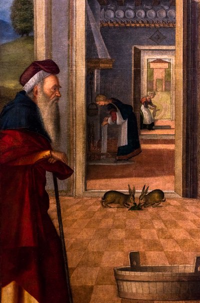 De Geboorte van de Maagd, cyclus van de Scuola degli Albanesi, circa 1502/03 (olieverf op hout) door Vittore Carpaccio