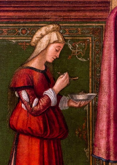 De Geboorte van de Maagd, cyclus van de Scuola degli Albanesi, circa 1502/03 (olieverf op hout) door Vittore Carpaccio