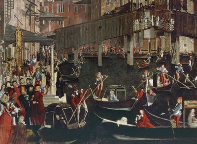 Het wonder van het relikwie van het ware kruis bij de Rialtobrug door Vittore Carpaccio