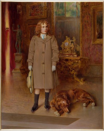 Memmi met de hond door Vittorio Matteo Corcos