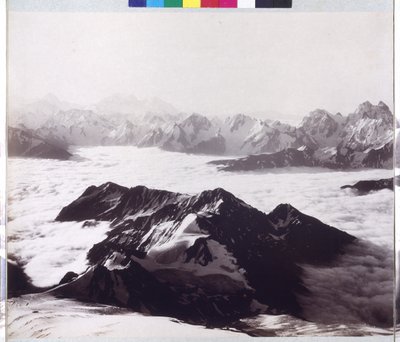 Panoramische radiografie vanaf de top van de berg Elbrus door Vittorio Sella