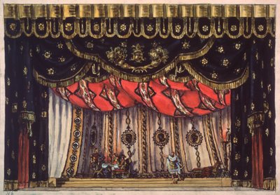 Decorontwerp voor het toneelstuk "De vernietiger van Jeruzalem" van Arvid Jarnefelt door Vladimir Alexeyevich Shchuko