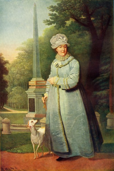 Portret van Katharina II in het Tsarskoye Selo Park door Vladimir Borovikovsky