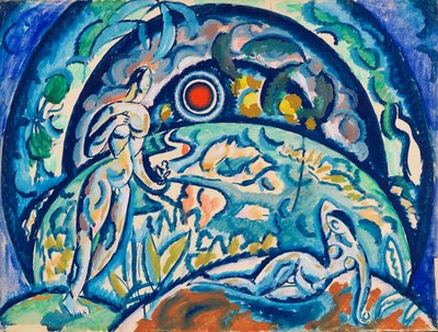 Adam en Eva, 1910-1911 door Daniel Vladimir Baranoff Rossine