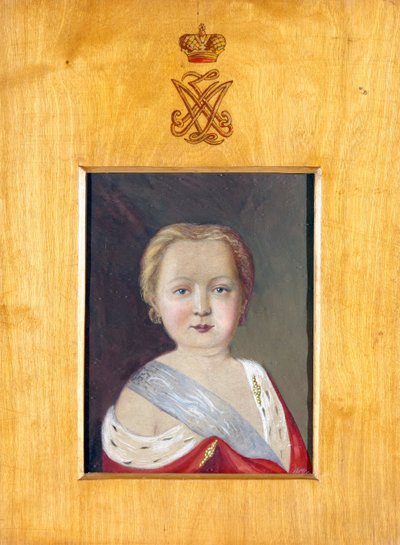 Portret van Alexander I als kind door Vladimir Ivanovich Hau