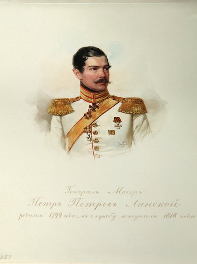 Portret van generaal Pyotr Petrovich Lanskoy (1799-1877) door Vladimir Ivanovich Hau