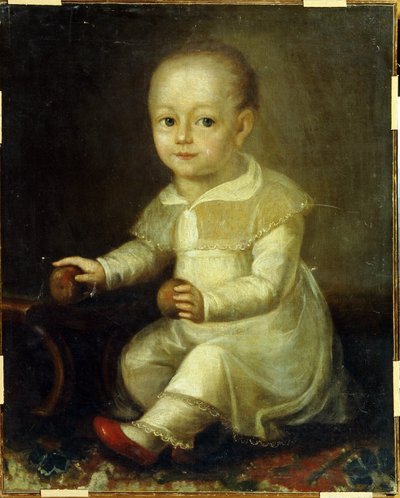 Portret van een kind met appels. Schilderij van Vladimir Loukitch Borovikovsky (1757-1825) door Vladimir Lukich Borovikovsky