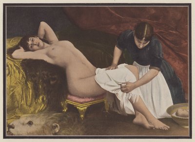 Vrouw die uit bed komt door Vlaho Bukovac