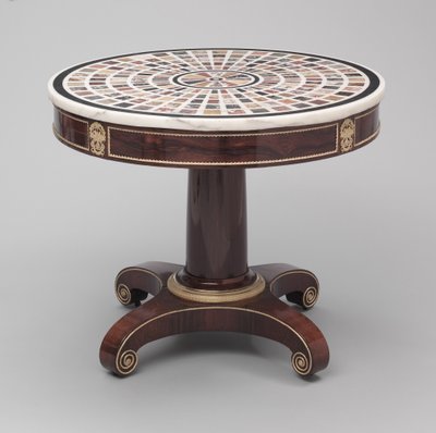 Neoklassieke Tafel met specimen marmeren blad door Voss Voss
