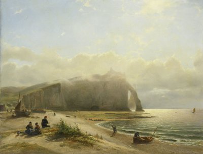 Zeegezicht aan de kust door W.A. van Deventer