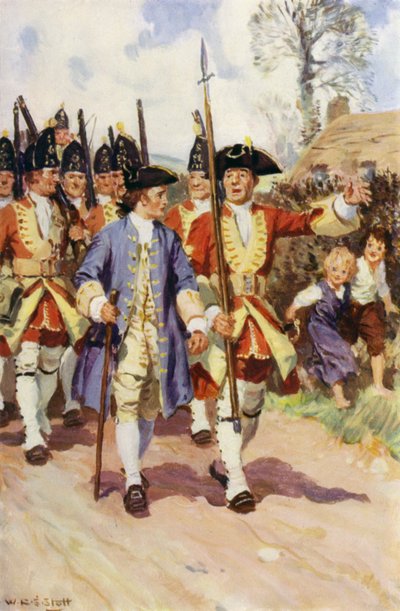 "De hele dag marcheerden de sergeant en de jonge soldaat samen" door W.R.S. (after) Stott