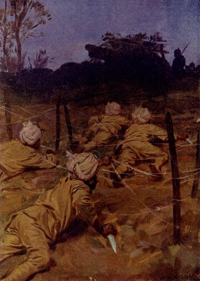 De Indiase soldaten kropen zo stil als katten naar voren door W.R.S. (after) Stott