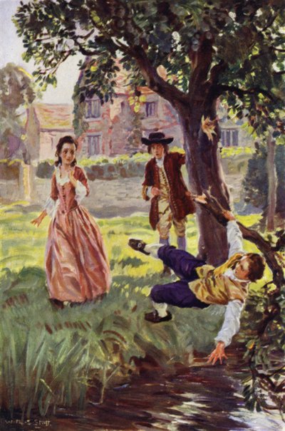 "De arme jongen plonsde kopje onder in het water" door W.R.S. (after) Stott