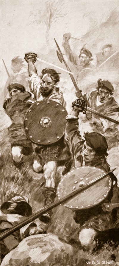 De Hooglanders bij de Slag om Killiecrankie, 27 juli 1689 door W.R.S. Stott