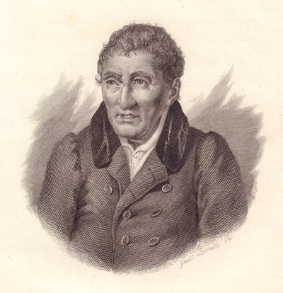 Portret van Italiaanse dichter Jacopo Vittorelli (1749-1835), kopergravure door Bonatti door John Ward Dunsmore