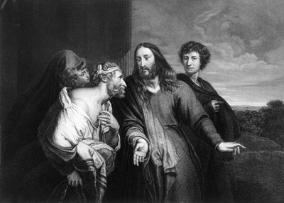 Jezus zei, Waren er niet tien gereinigd Maar waar zijn de negen, midden 19e eeuw door W. H. Egleton