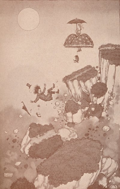 Hoe de uitvinder van het vliegtuig voor het eerst het idee kreeg tijdens een aardverschuiving door William Heath Robinson