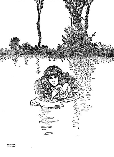 Dus Elise trok haar kleren uit en stapte in het water door William Heath Robinson