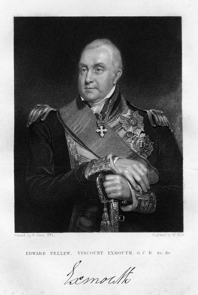 Admiraal Edward Pellew 1757-1833, 1e Burggraaf Exmouth, 1837 door W. Holl