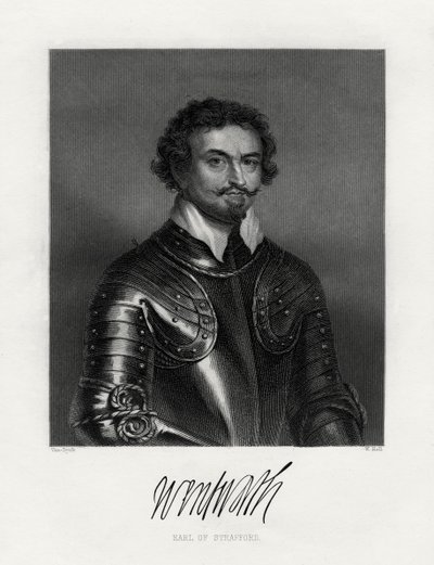 Thomas Wentworth, 1e Graaf van Strafford 1593-1641, 19e eeuw door W. Holl