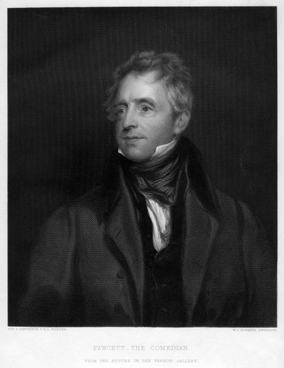 Fawcett, de Komiek, 1828 19e eeuw door W. J. Edwards