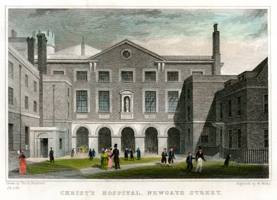 Christs Hospital School, Newgate Street, City of London, 1831 door W. Wallis