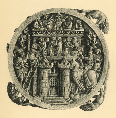 Ivoren spiegelkist die de Bestorming van het Kasteel van Liefde uitbeeldt, begin-midden 14e eeuw, 1881 door W. Wise