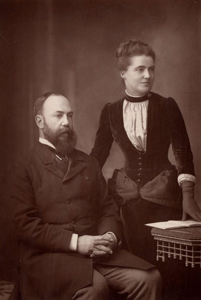 Charles en Emilia Wentworth Dilke (z/w foto) door W. and D. Downey