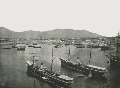 Algemeen zicht op de haven, Palermo, Sicilië, Italië, 1895 door W and S Ltd